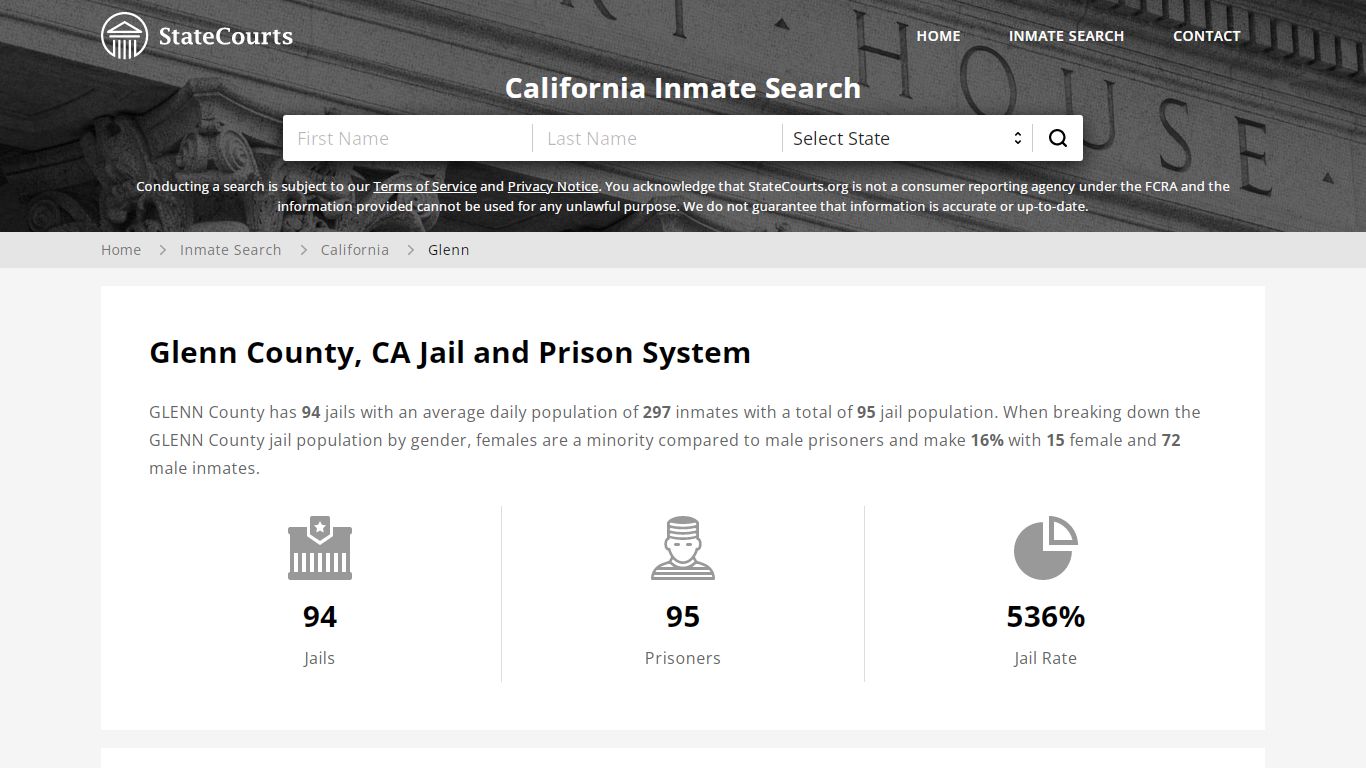 Glenn County, CA Inmate Search - StateCourts