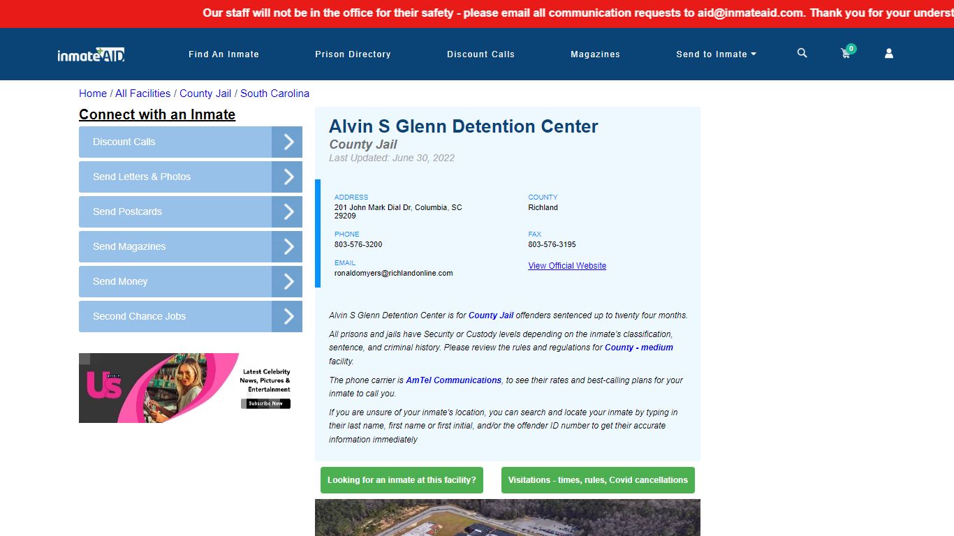 Alvin S Glenn Detention Center - Inmate Locator - Columbia, SC